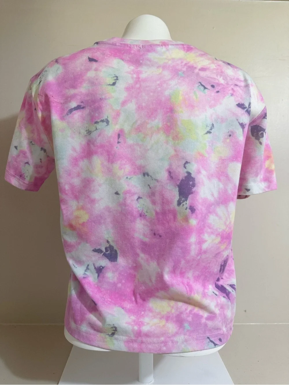 BCBGeneration Pink Tie-Dye Logo Short Sleeve Tee